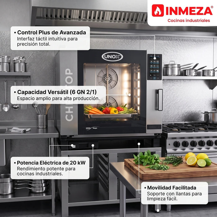 Horno Sobremesa a Gas Combinado 6 Bandejas GN 2/1 CHEFTOP MIND.Maps Unox XEVC-0621-GPRM