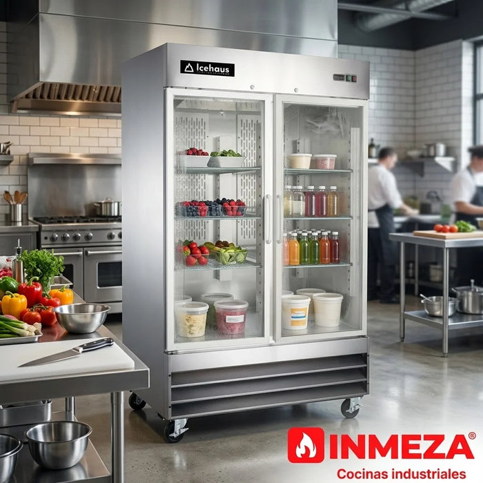 Congelador Vertical 2 Puertas Cristal 41 Pies Icehaus CV-2PC-SS-01