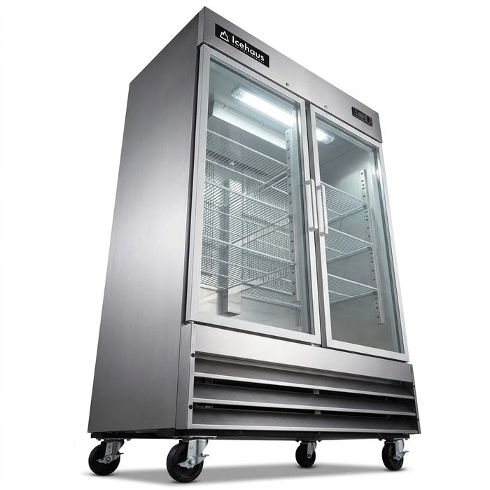 Congelador Vertical 2 Puertas Cristal 41 Pies Icehaus CV-2PC-SS-01