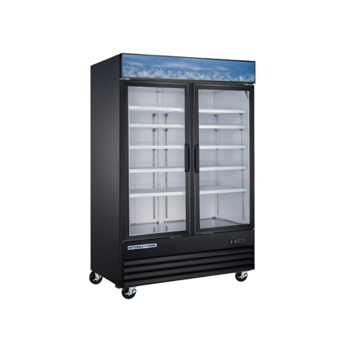 Refrigerador Vertical 2 Puertas de Vidrio 40 Pies INTERNATIONAL INT/RV-2PV-AI