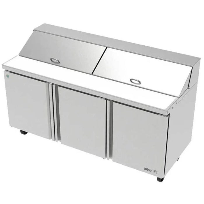 Mesa Refrigerada Para Preparación Ensaladas Premium 3 Puertas s Acero Inox 25.4 Pies Asber APTS-72-18 P HC