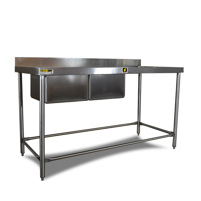 Fregadero 160x70-2 Tarja Izquierda Patas Inoxidable S/E Inmeza F2Ii