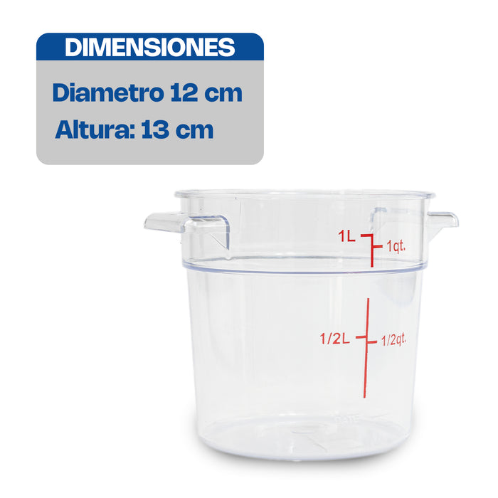 Recipientes Graduado Redondo 1 Qt Caledonia REPORE-1