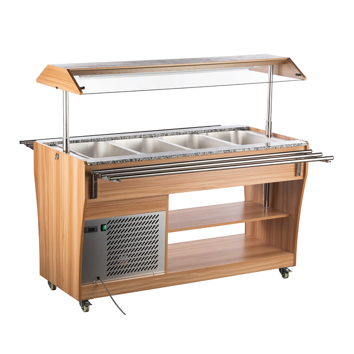Mesa Buffetera Refrigerada Movil De 4 Insertos 270 W 110 V Migsa RTS-1490L