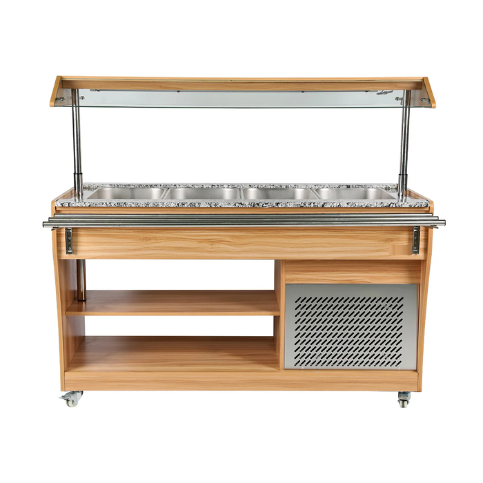 Mesa Buffetera Refrigerada Movil De 4 Insertos 270 W 110 V Migsa RTS-1490L