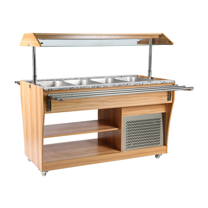 Mesa Buffetera Refrigerada Movil De 4 Insertos 270 W 110 V Migsa RTS-1490L