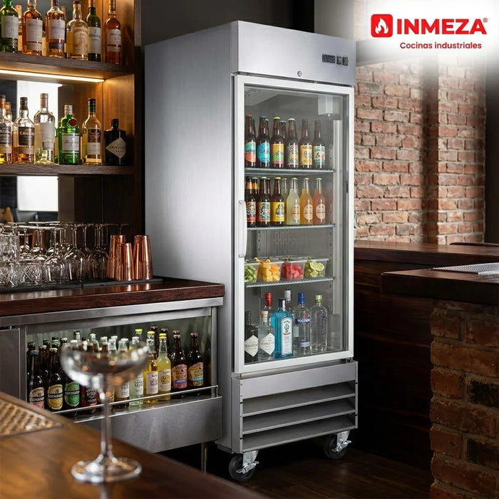 Refrigerador 1 Puerta De Cristal 20.5 Pies Icehaus RV-1PC-SS-01