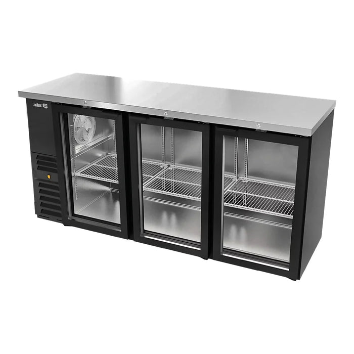 Refrigerador Contrabarra Vinil Negro 3 Puertas Cristal Deslizables 18.3 Pies Asber ABBC-24-72-G SD HC