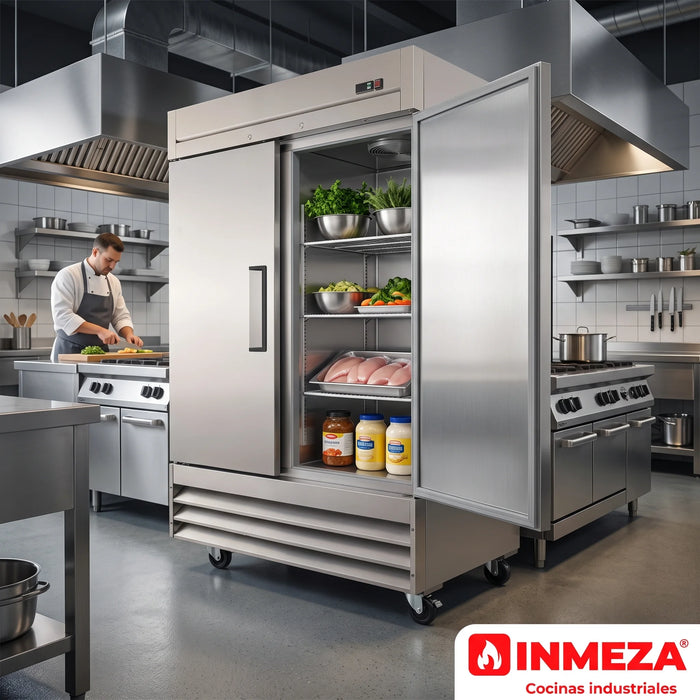Refrigerador Vertical 2 Puertas Solida Acero Inox 47 Pies Torrey RVSA-47UI