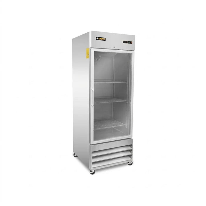 Refrigerador Vertical Acero Inox Puerta de Cristal 23 Pies Rhino REVECRI-23