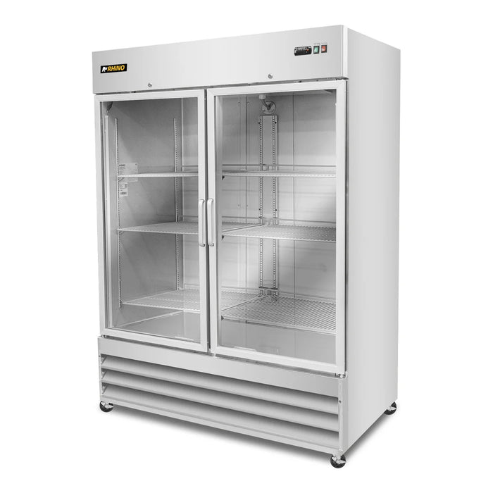 Refrigerador Vertical Acero Inox Puerta de Cristal 47 Pies Rhino REVECRI-47