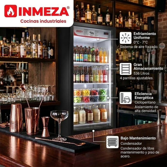 Refrigerador Vertical Exhibidor 1 Puerta Cristal Negro 19 Pies Torrey VR20