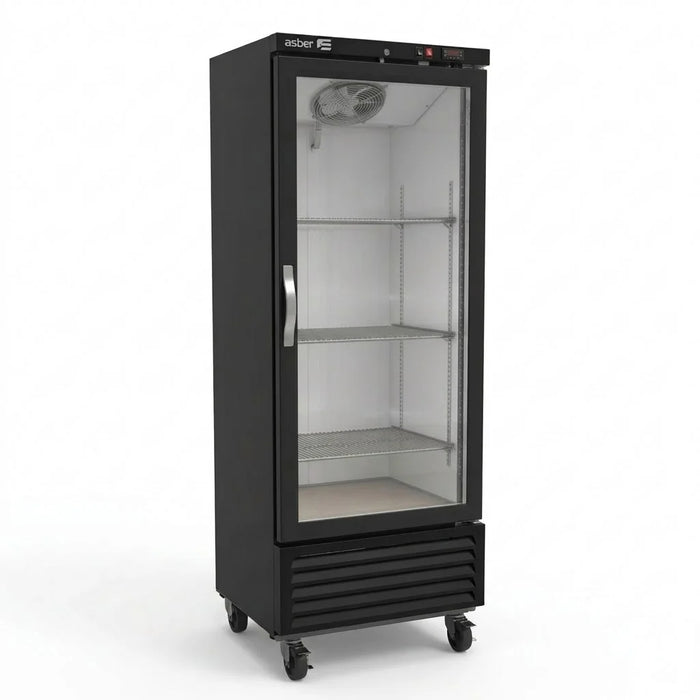 Refrigerador Vertical Vinil Negro 1 Puerta Cristal 220V 17 Pies Asber ARM-17 HC 220