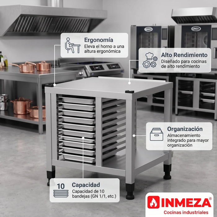Stand Ultra Alto Posicionamiento en el Suelo 10 Bandejas GN 1/1 Unox XWDRA-1011-U