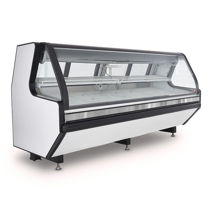 Vitrina Carnicera Tramo Exhibidor Vidrio Frontal Abatible Inox 250cm Torrey TEC250LIFTL