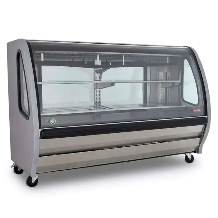 Vitrina Exhibidora Panorámica Vidrio Curvo Acero Inox 191cm Torrey TEM200AI