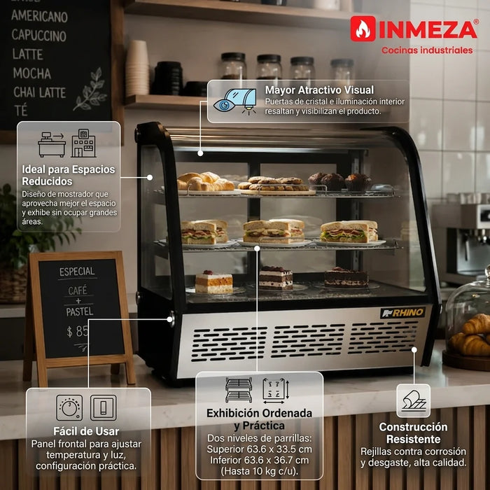 Vitrina Refrigerada de Mostrador 88L Rhino VIREMO-120