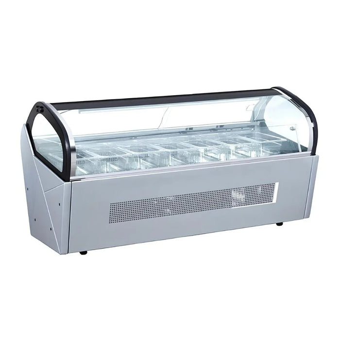 Vitrina Exhibidora De Helados De 7 Insertos Sobre Mostrador 860W 110V Migsa RTD-142L
