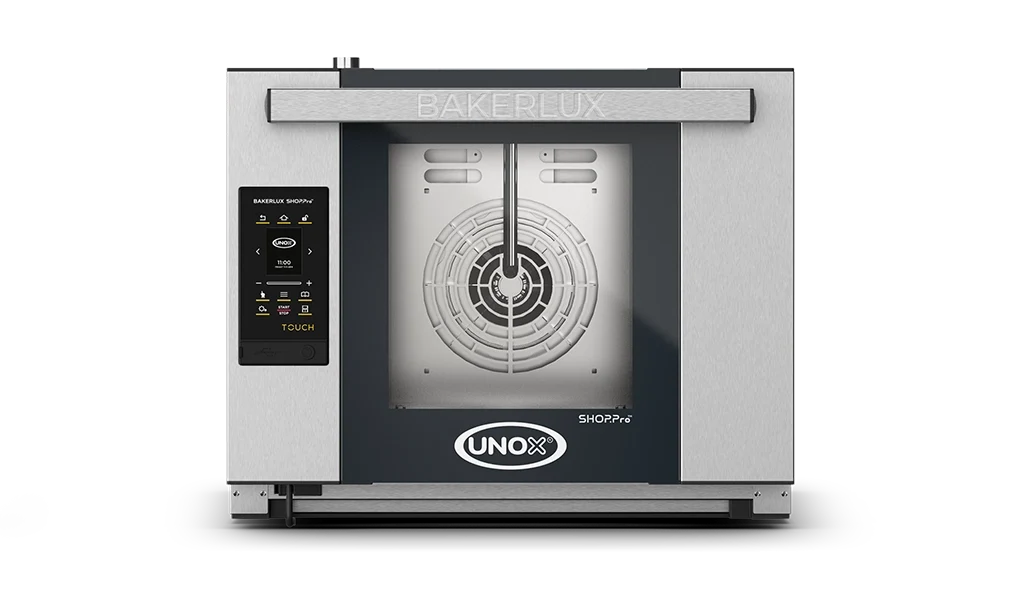 Horno de Convección Eléctrico con Humedad 4 Bandejas 46x33 cm Arianna BAKERLUX SHOP.Pro Unox XEFR-04HS-ETDV