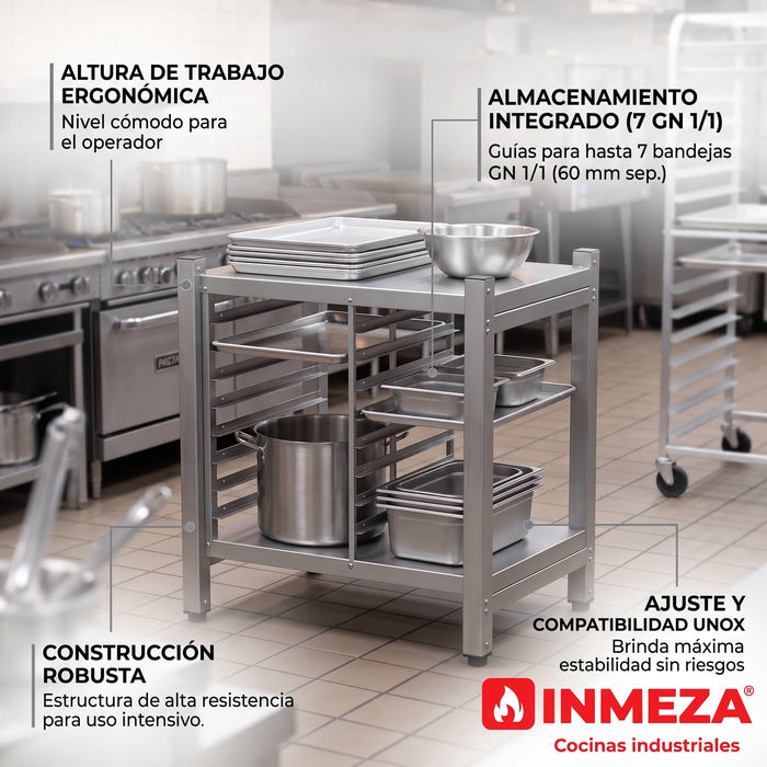 Stand Alto Posicionamiento en el Suelo Para 7 Bandejas GN 1/1 Unox XWVRC-0711-H