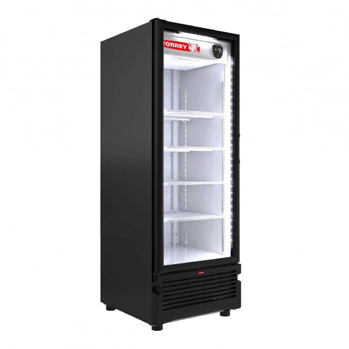 Refrigerador Vertical Exhibidor 1 Puerta Cristal Negro 25 Pies Torrey TVC25-N