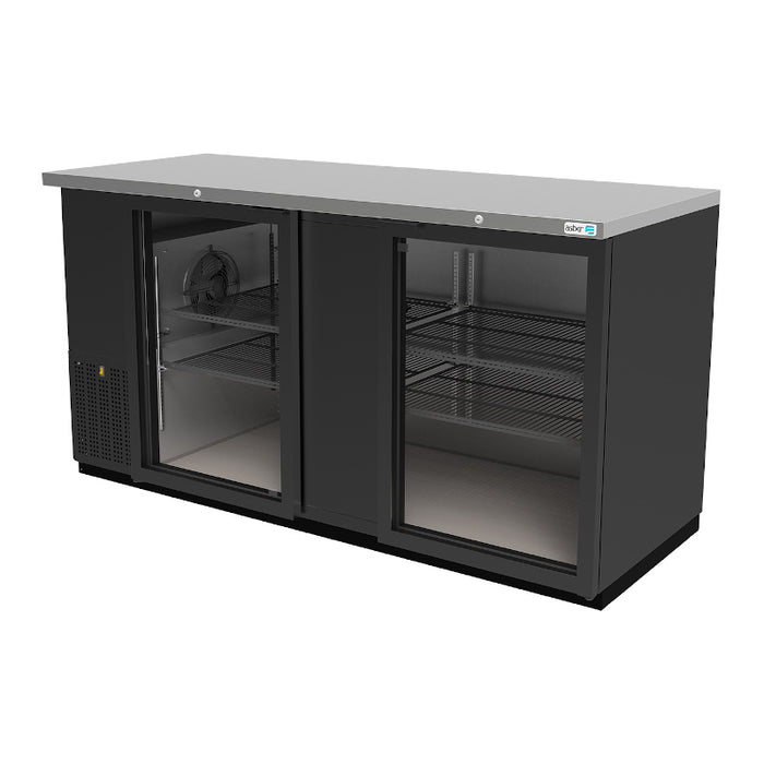 Refrigerador Contrabarra Vinil Negro 2 Puertas Cristal 19 Pies Asber ABBC-58G HC