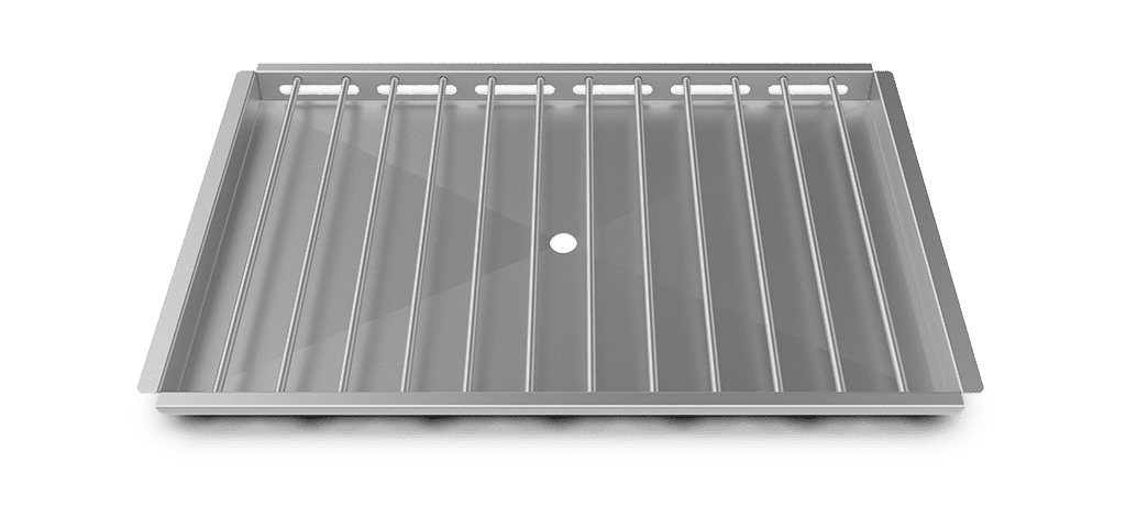 Bandeja Acero Dotada de Sistema Recoge Grasas y Descarga Central GN 1/1, GN 2/1 POLLO.GRILL Unox GRP840