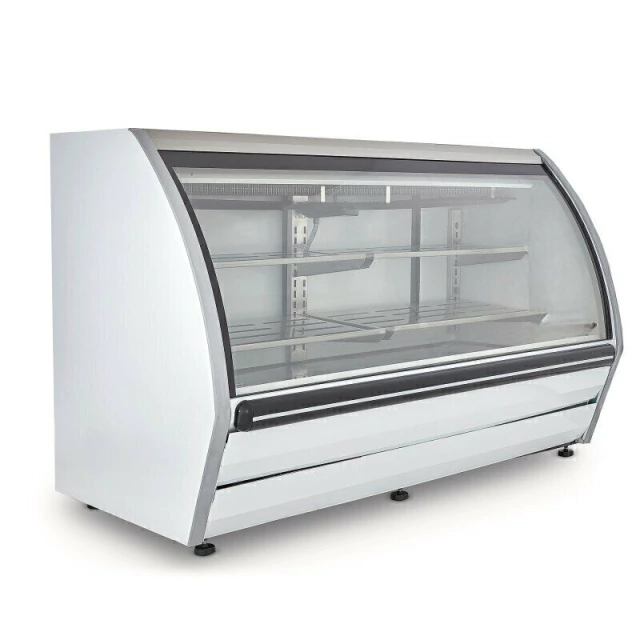 Vitrina Delicatessen Exhibidora Vidrio Curvo 182cm Blanco Torrey DRD6-LS-B