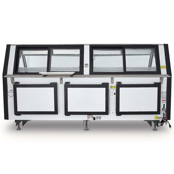 Vitrina Carnicera Tramo Exhibidor Vidrio Frontal Abatible Inox 250cm Torrey TEC250LIFTL