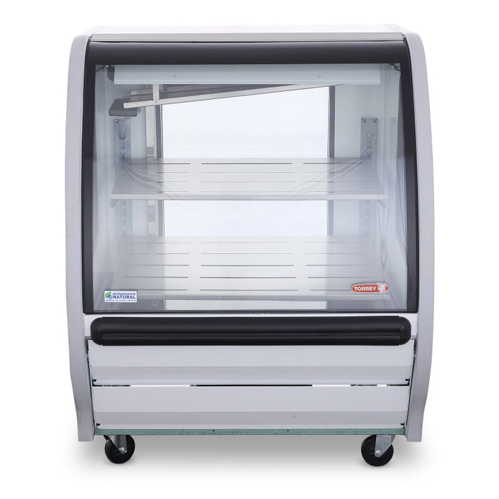 Vitrina Exhibidora Vidrio Curvo Blanca 100cm Torrey TEM100 LS