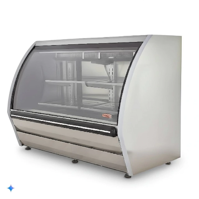 Vitrina Delicatessen Exhibidora Vidrio Curvo 152cm Acero Inox Torrey DRD5-LS-AI