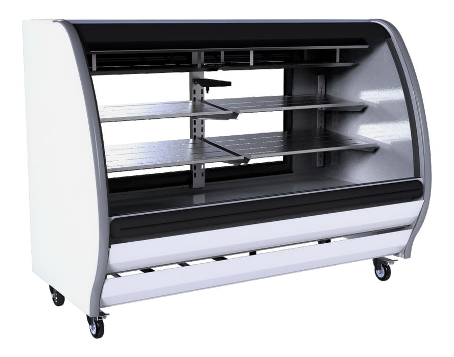 Vitrina Exhibidora Vidrio Curvo Blanca 150cm Torrey TEM150 LS