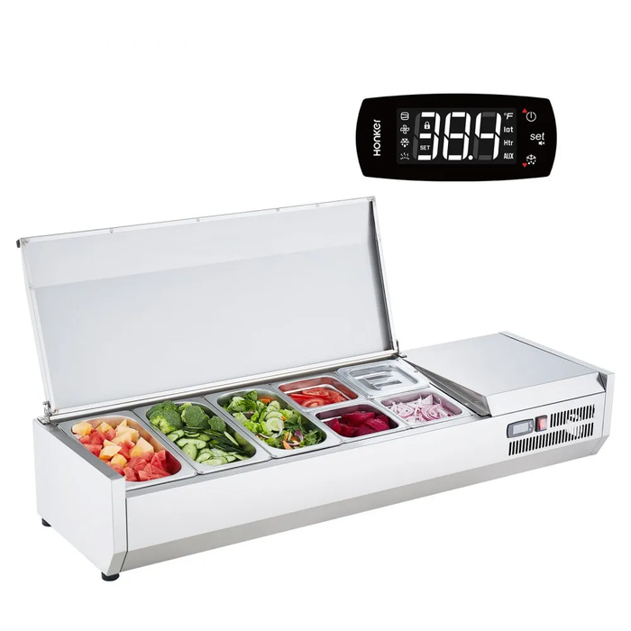 Vitrina Refrigerada Para Ensaladas Y Pizzas Sobre Mesa 140W 115V VEVOR E55TW-G