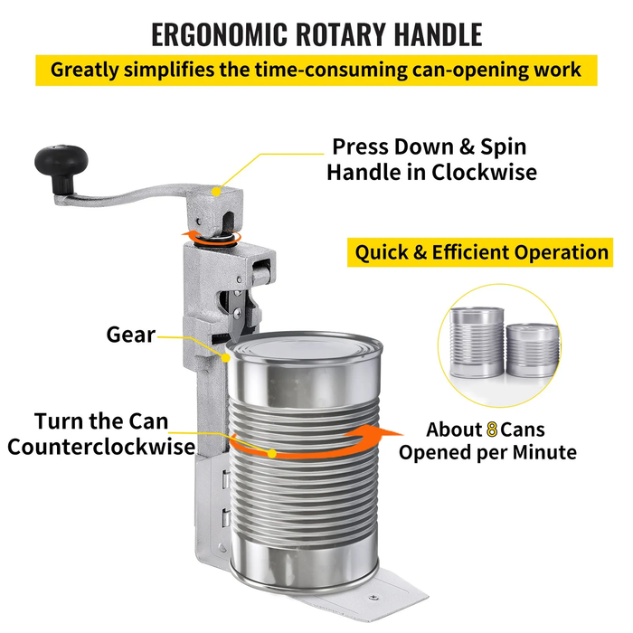 Abrelatas Manual Comercial para Trabajo Pesado con Base VEVOR AM-PT