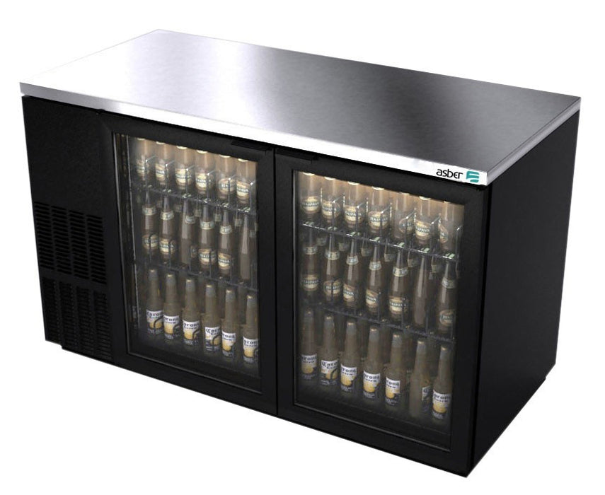 Refrigerador Contrabarra Vinil Negro 2 Puertas Cristal 19 Pies Asber ABBC-58G HC