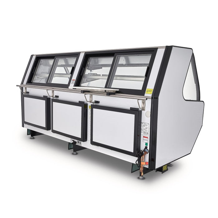 Vitrina Carnicera Tramo Exhibidor Vidrio Frontal Abatible Acero Inox 250cm Torrey TEC250LIFT-AI