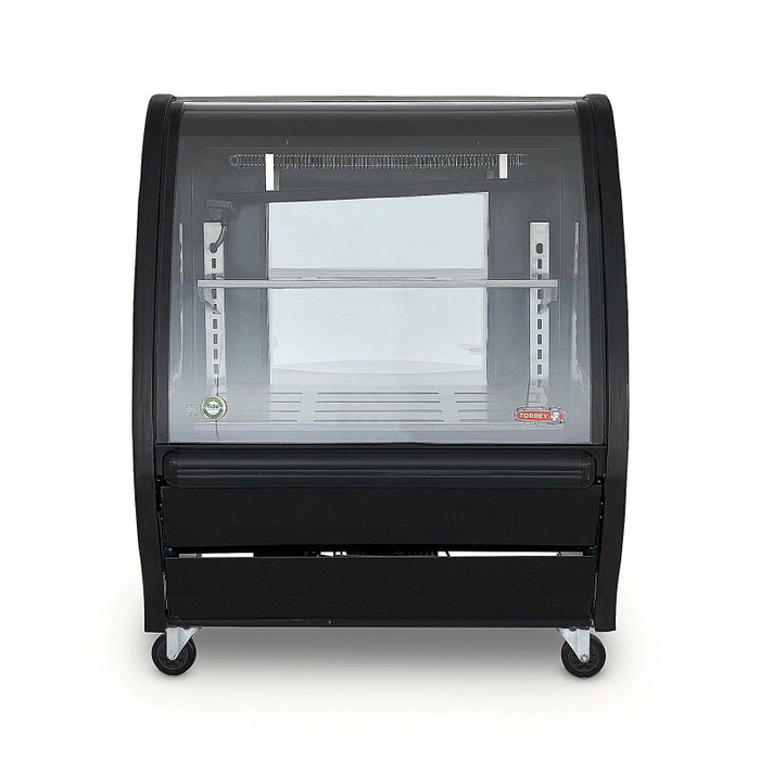 Vitrina Exhibidora Vidrio Curvo Negra 100cm Torrey TEM100N LS