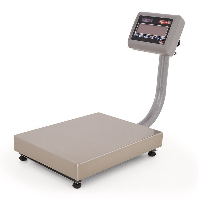 Bascula Recibo Movil Para Mostrador Uso Rudo, Pesa Kilos y Libras 200Kg Acero Inox Torrey FS200-AI