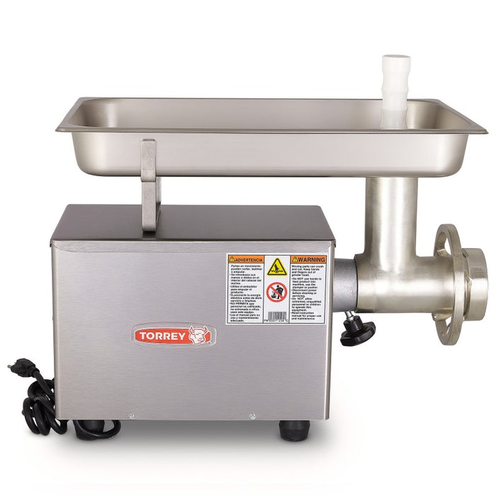 Molino Carne Para Mesa Compacto Acero Inox 3/4HP 110V Torrey M-12-FS