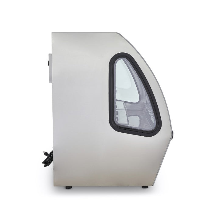 Vitrina Exhibidora Vidrio Curvo 152cm Acero Inox Torrey DRD5-AI