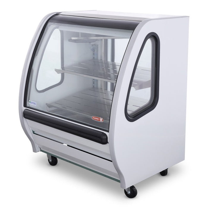 Vitrina Exhibidora Vidrio Curvo Blanca 100cm Torrey TEM100 LS