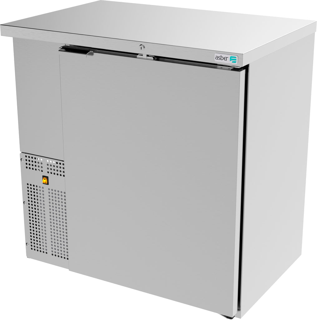 ASBER ABBC-24-36-S-HC Refrigerador de Contrabarra en AI 1 Puerta Solida Envío por Cobrar Refrigeracion ASBER 