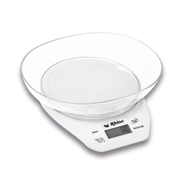 Rhino BACITA-5BL  Bascula Electronica Cocina Tazón Plástico 5 kg