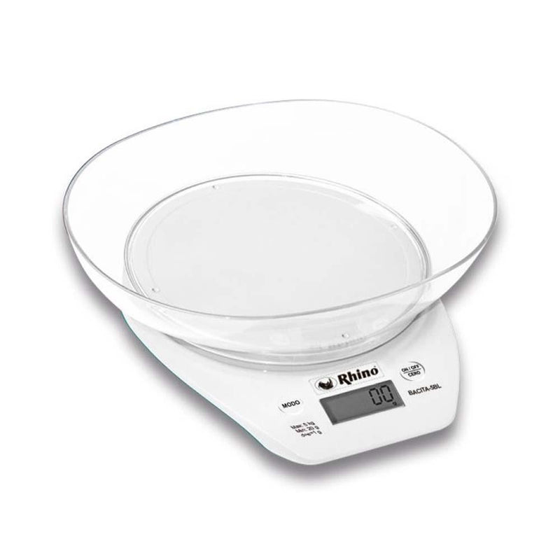 Rhino BACITA-5BL Bascula Electronica Cocina Tazón Plástico 5 kg – INMEZA