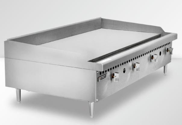 Vulcan 48 Inch Flat Top Grill Vulcan MSA48 Heavy-Duty 48” Countertop  Thermostatic Gas Griddle